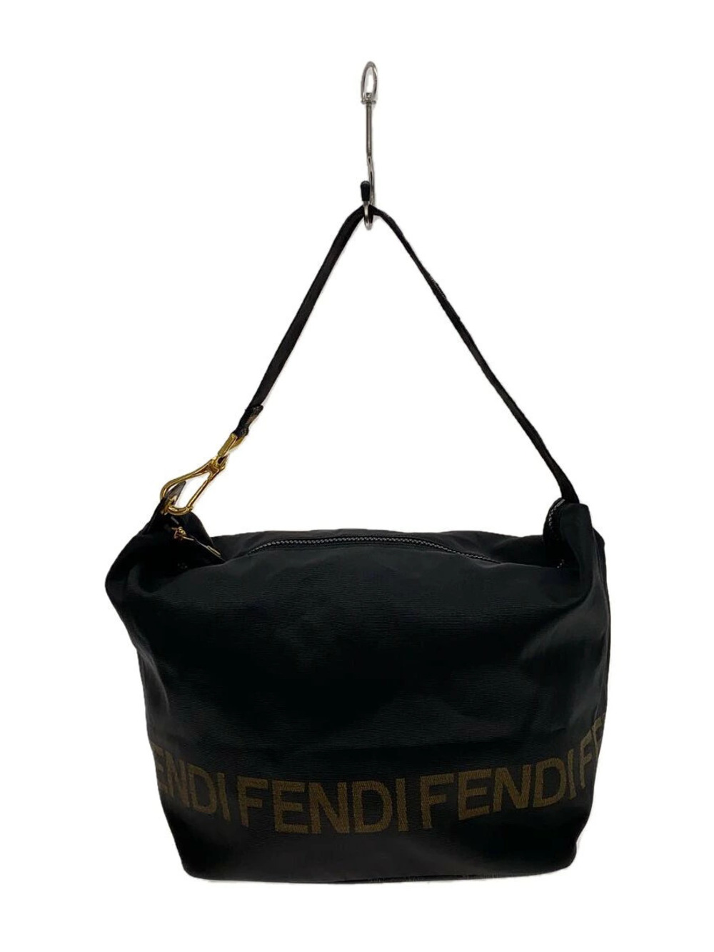 Fendi logo hobo bag black Fendi lettering strap